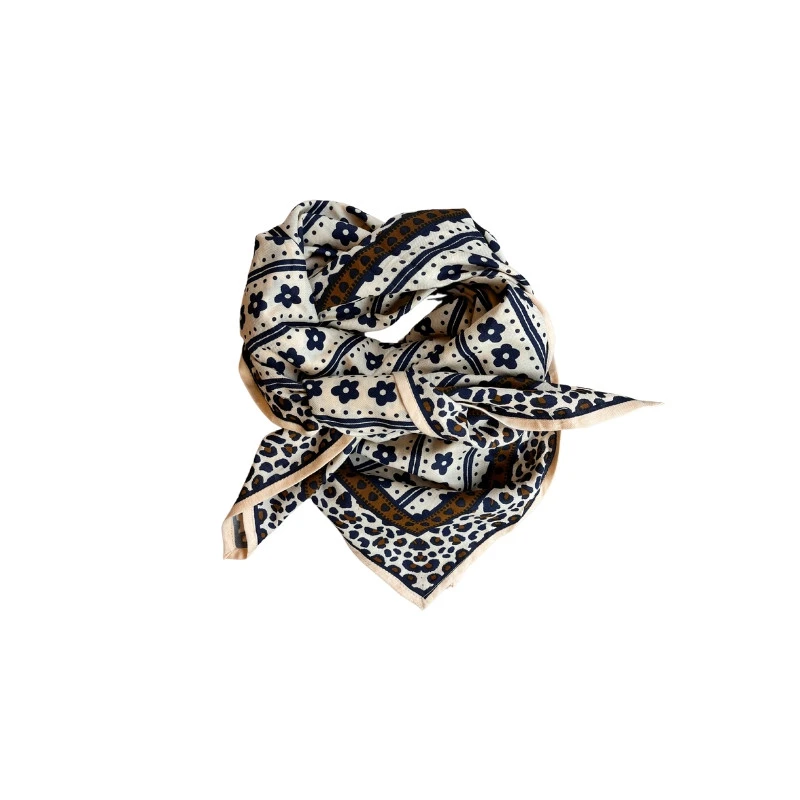 Foulard "mon grand indispensable"- flower brown - Love Explorers