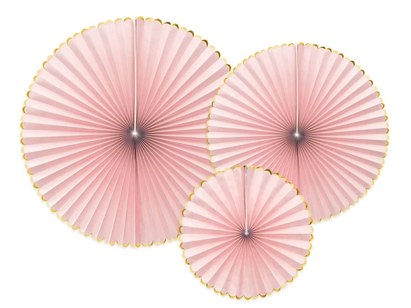 3 rosaces en papier candy party rose clair