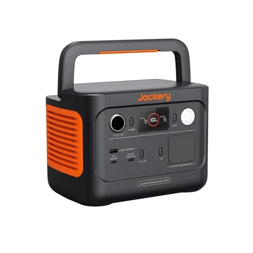 Station Électrique Portable Jackery Explorer 240 V2, 256Wh Batterie LiFeP04, 300W CA/100W USB-C Sortie, Charge Complète Rapide 1H via APP, Générateur Solaire pour Plein Air,Camping,Urgence