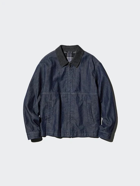 Blouson court zippé (Denim) pour Homme | UNIQLO FR