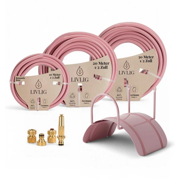 Tuyau de jardin Romantic Rose en set