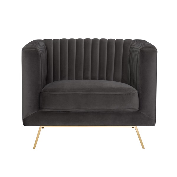 Fauteuil Gatsby en velours gris