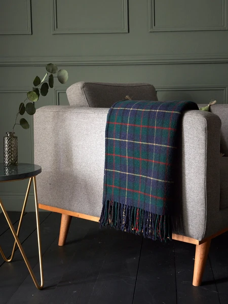 Plaid écossais laine majoritaire