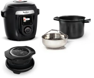 Cookeo MOULINEX YY5449FB noir connecté 6 L, 9 modes de cuisson + extra crisp, 150 recettes