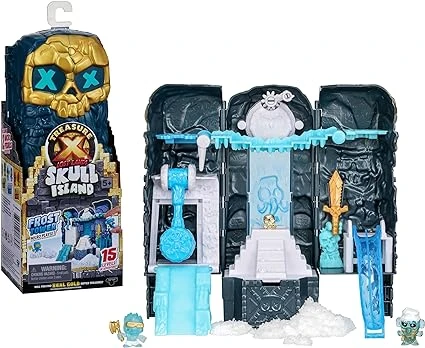 Mini set de jeu Tour de glace Treasure X Lost Lands Skull Island, 15 niveaux d’aventure. Déjoue les pièges et découvre 2 figurines miniatures. Trouveras-tu un trésor en or véritable ?