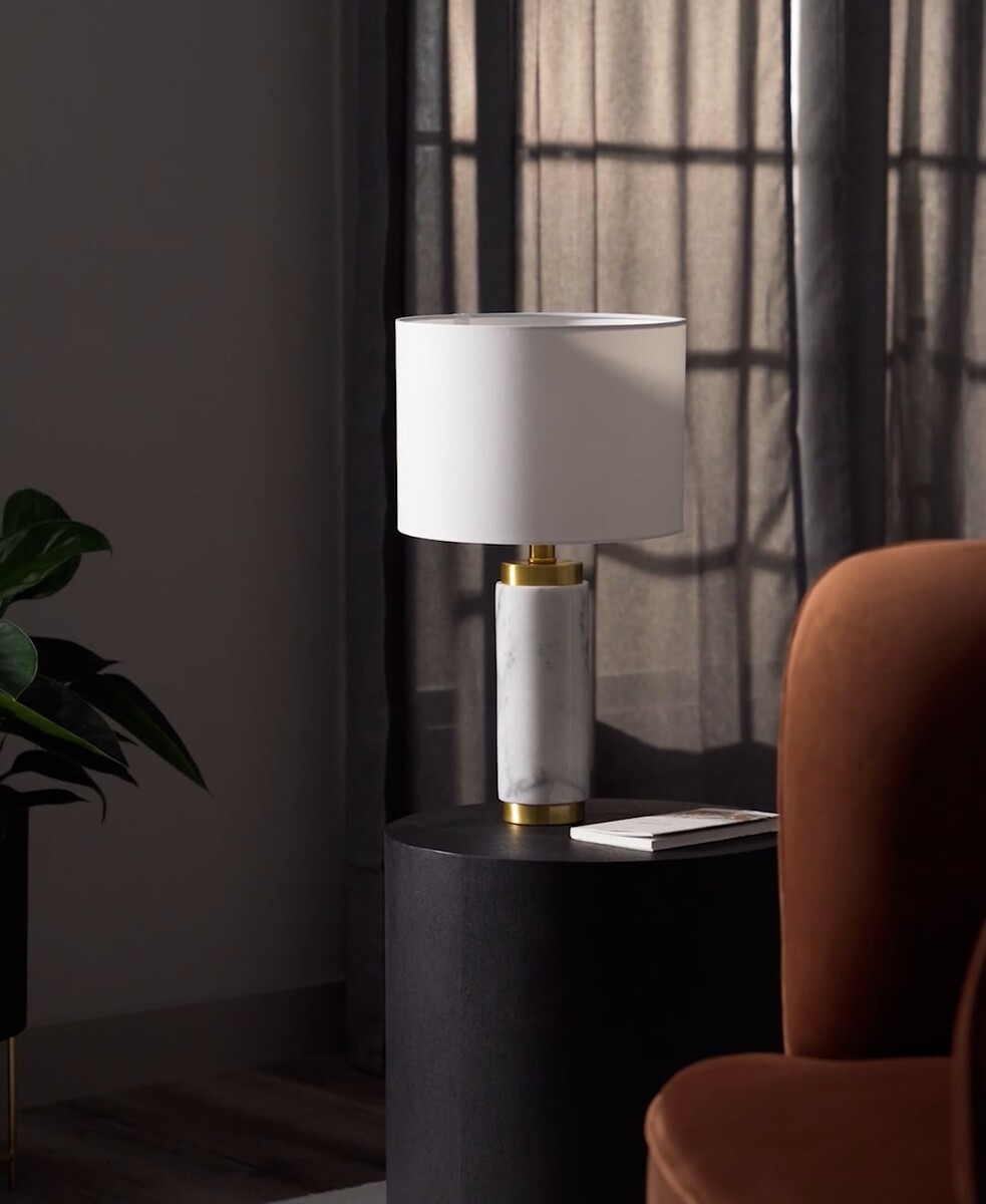 Lampe à poser en marbre blanche Miranda | WestwingNow