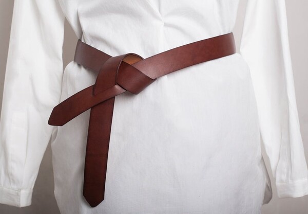 Ceinture nouée (largeur 1,38 pouces - couleur dark brown)