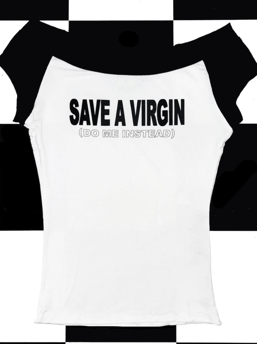 SWEET LORD O'MIGHTY! SAVE A VIRGIN BOATNECK TOP