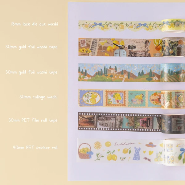 Tsuki ‘Summer in Italy’ Washi Tape Set ☾ – NotebookTherapy