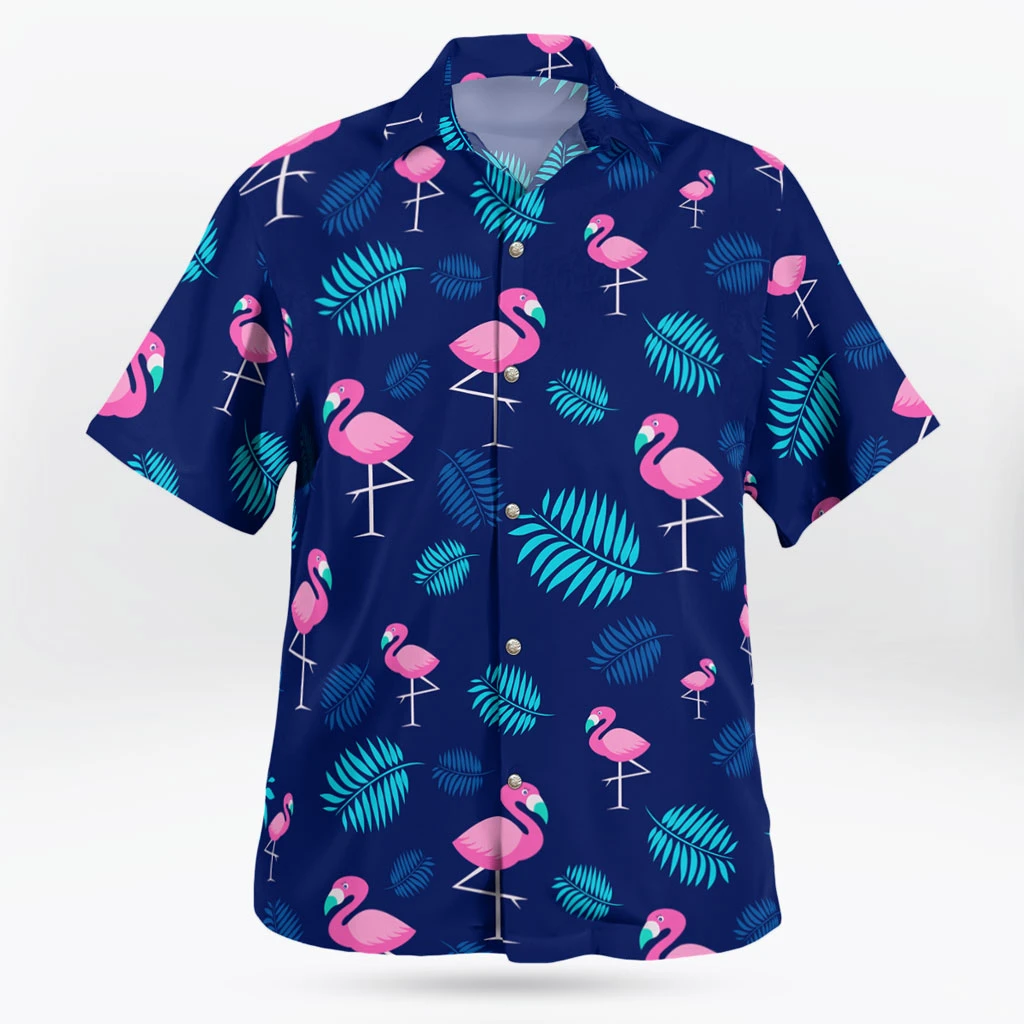 Flamingo Breeze Tropical Print Button-up Shirt | Tropi Hawaiian Shirts Store