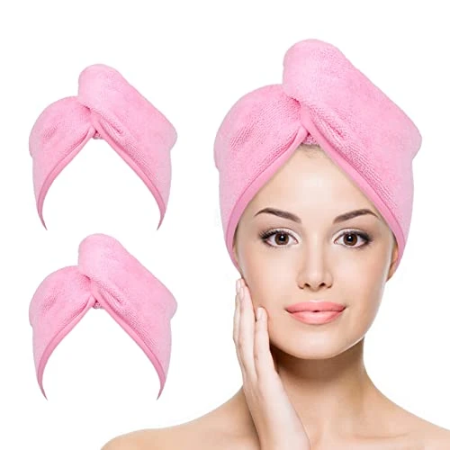 YoulerTex | Microfiber Hair Towel Hair Wrap: 2 Pack