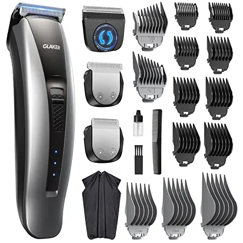 Tondeuse à Cheveux Hommes Professionnel 3 EN 1,Avec 13 Protections 3 Lames Détachables et Moteur Turbo Tondeuse Barber Homme Sans Fil, Type-C Rechargeable