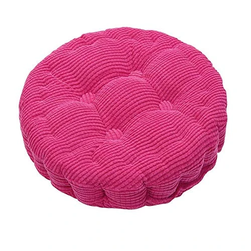 Morbuy Rond Coussin de Chaise Tatami, Simple Fauteuil Siège Canapé Coussin d'Assise Intérieur Epais Décoration pour Bureau Maison Salle à Manger Voiture Salon Multicolore (45cm/ 18”, Rose Rouge)