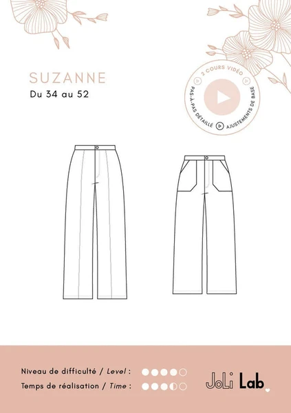 Pantalon Suzanne - Patron Couture PDF ou Pochette