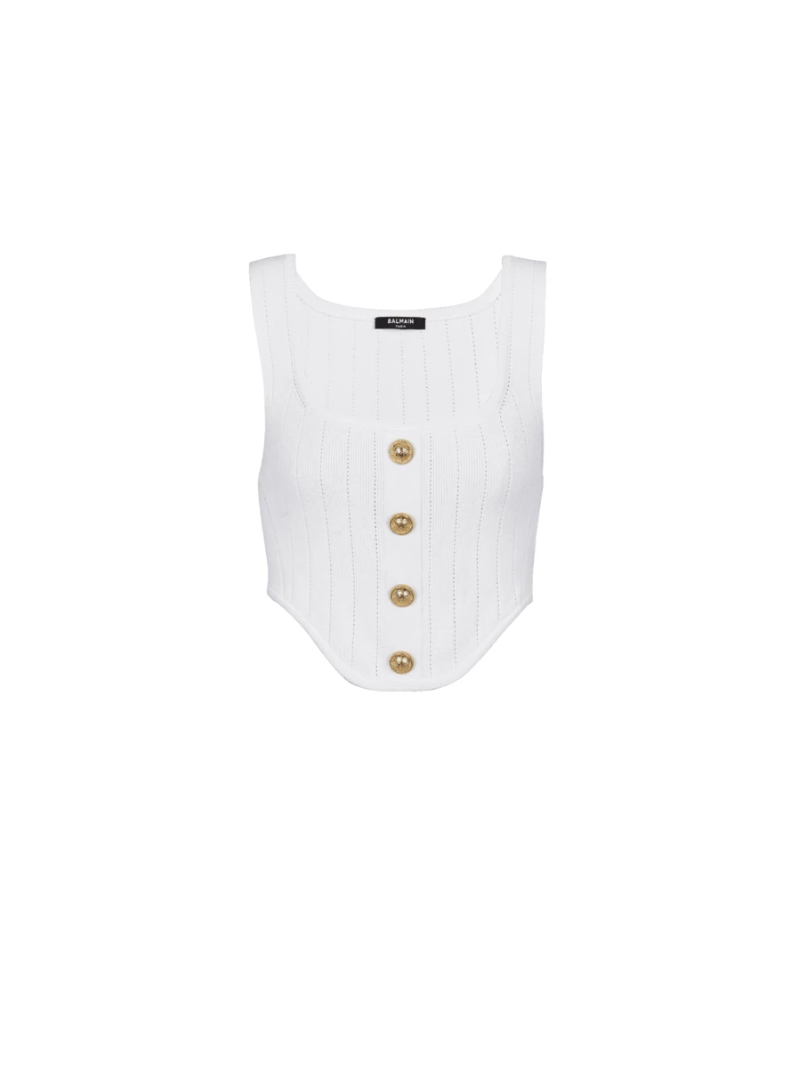 Top corset en maille boutonné