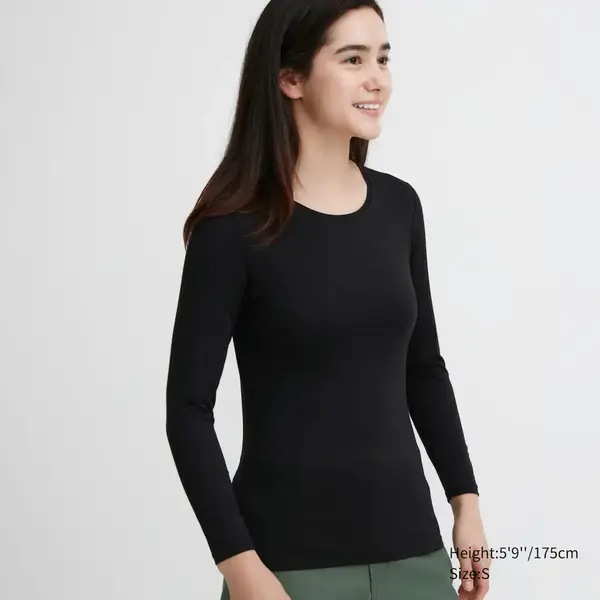 T-Shirt HEATTECH Col Rond Manches Longues | UNIQLO
