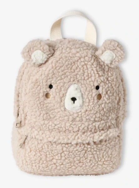Sac à dos ours en sherpa enfant beige - Vertbaudet