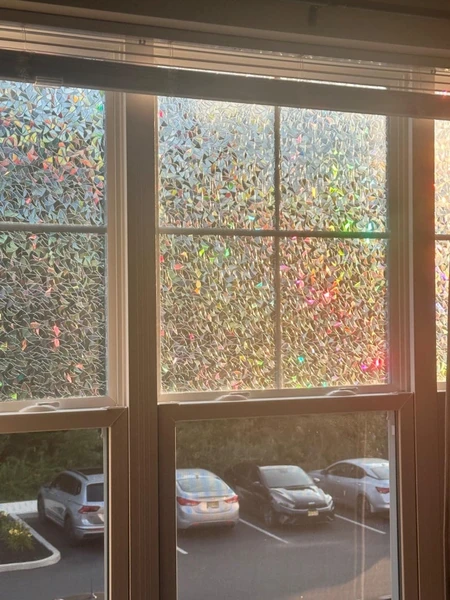 3D Rainbow Window film, Decorative, Anti-UV, Self Adhesive Vinyl Static Privacy Window Film, Stained Glass Window Stickers for Home indoors