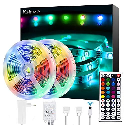 Ksix bandeau LED intelligent, LEDs en forme ronde, 10 m, avec pile  rechargeable sur