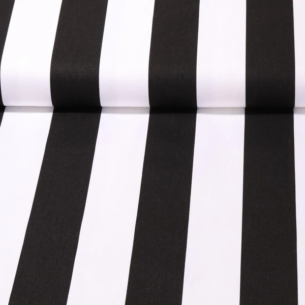 Canevas de coton - Grosses rayures Noir