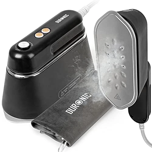 Duronic HS90 BK Fer à Repasser de Voyage Portable | Utilisation horizontale et verticale | 2 fonctions vapeurs | Poignée rétractable | Compact léger