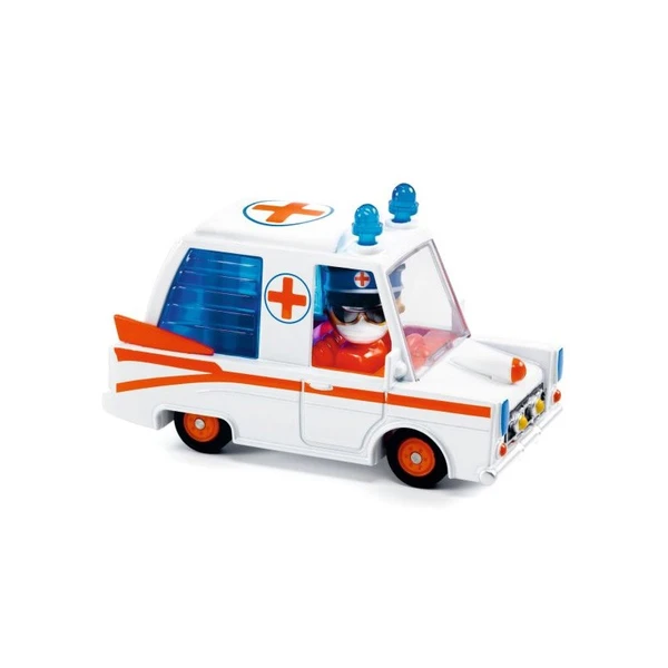 Voiture Hurry ambulance Crazy Motors - Djeco