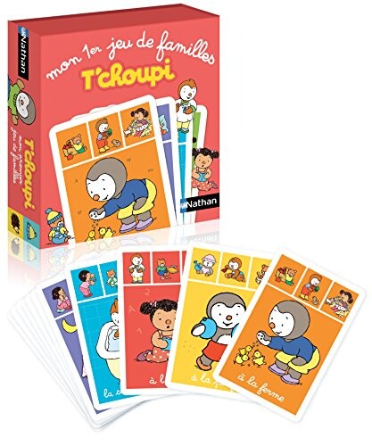 Nathan - Mon premier jeu de familles T'choupi - Un jeu de cartes 7 familles pour les enfants à partir de 3 ans d