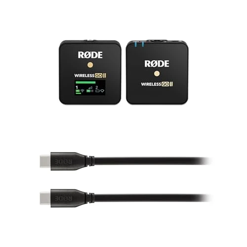 RØDE Wireless GO II Single Channel Wireless Microphone System + SC17 USB-C to USB-C Cable (1.5m - Android and Mac Compatible) for Filmmaking, Interviews and Content Creation
