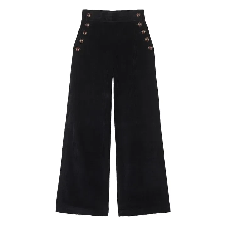 Pantalon Pablo Velours Côtelé | Noir
