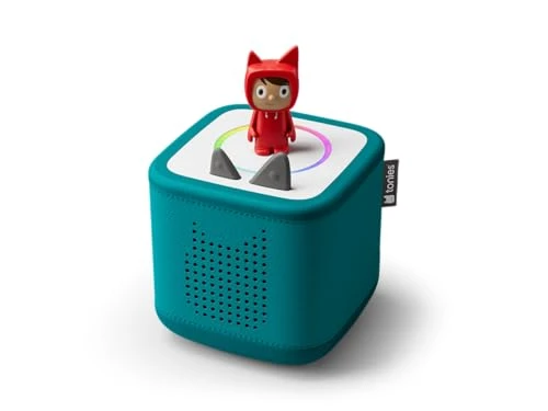 tonies Toniebox 2 Boite à Histoire pour Enfant, Musiques et Jeux 1 à 9 Ans, Ecoute, Apprends, Joue, Robuste &amp; Facile à Utiliser, 1 Figurine Rubie, Vert Océan