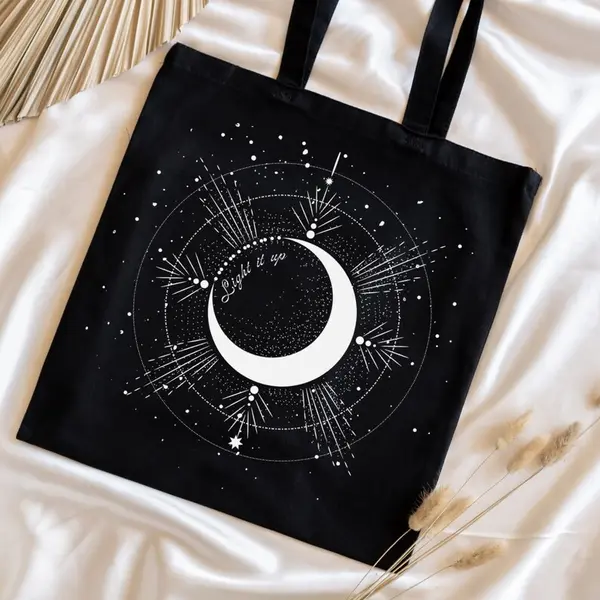 Allumez-le Crescent City Totebag Canvas Shopping Bag - Crescent City Merch, Crescent City Print, Lunathion totebag
