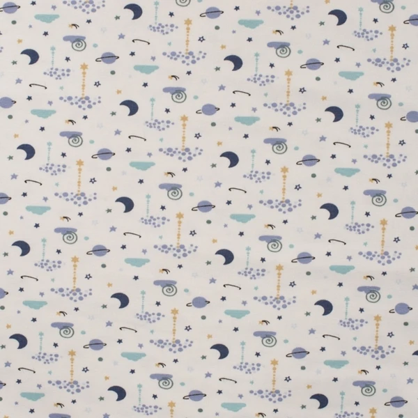 Tissu Jersey Coton Sleepy Night Menthe - Tissus des Ursules