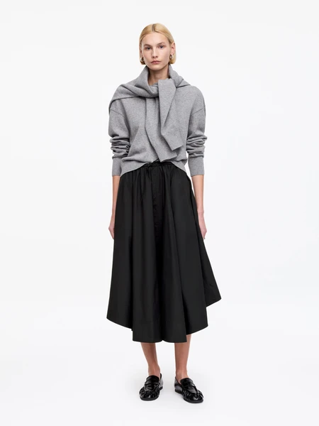 Jupe large en coton – Noir – Femme – ARKET FR