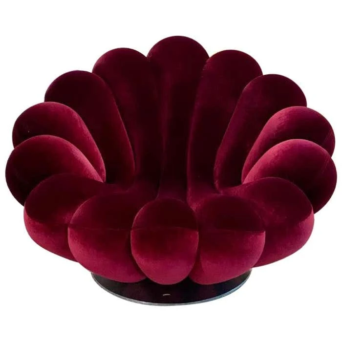Fauteuil Anémone Velours G. Zema pour Giovannetti Collezioni - En vente sur 1stDibs