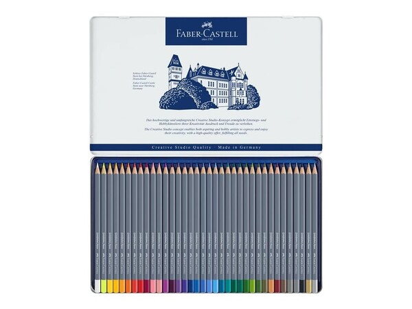Boîte métal - 36 crayons aquarelle - goldfaber