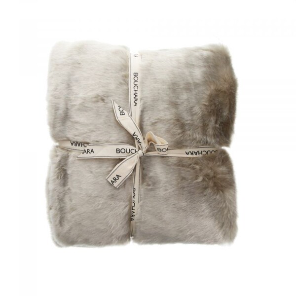 PLAID EN FAUSSE FOURURE ECRU