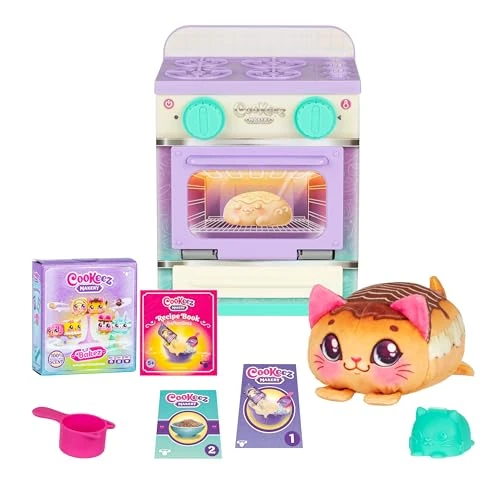 Cookeez Makery Lil' Bakez Four, mélangez la pâte et Faites Un Animal de Compagnie Surprise parfumé sous la Forme d'un Jouet en Peluche délicieusement parfumé, 6 différents Amis en Peluche parfumés à