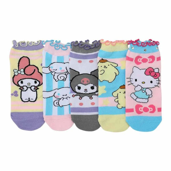 Hello Kitty and Friends 5-Pc Frilly Ankle Sock Set