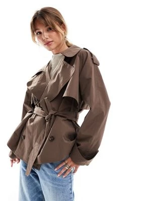ASOS DESIGN - Trench-coat oversize avec ceinture - Marron | ASOS