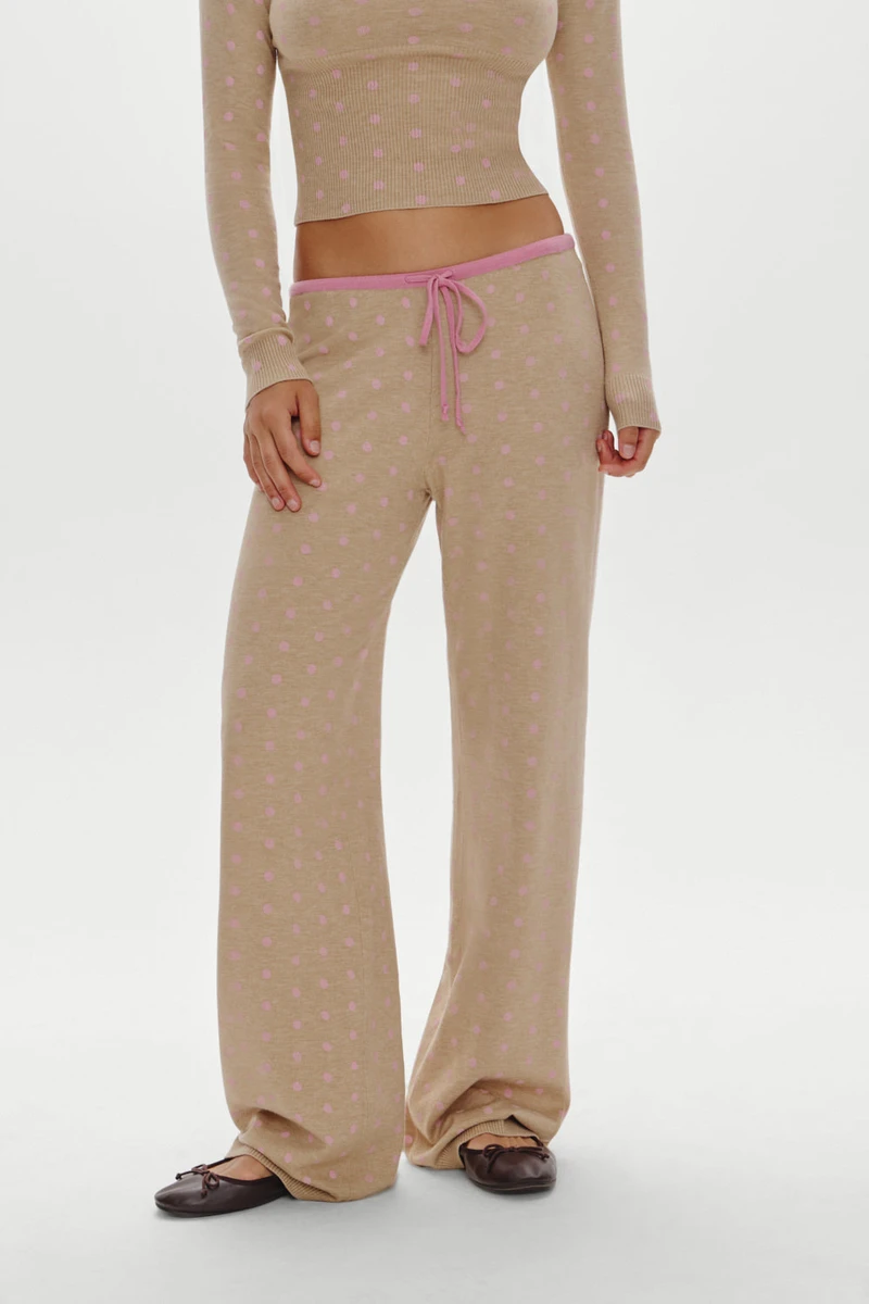 Mellow Knit Pants - Pink Ornaments