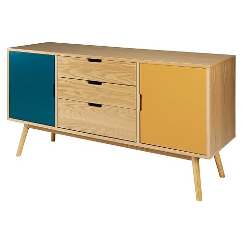 Buffet vintage 2 portes 3 tiroirs tricolore Fjord | Maisons du Monde