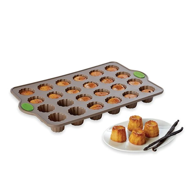 Rigiflex Plaque 24 mini-canelés en silicone structure acier 34 cm Mathon