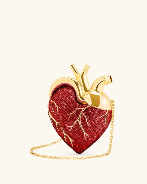 Sac Maren en forme de cœur en cristal artificiel – Rouge