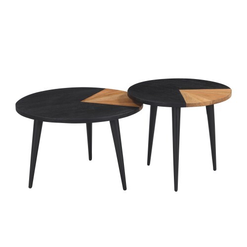 Tables basses Binôme en bois d'acacia (lot de 2)