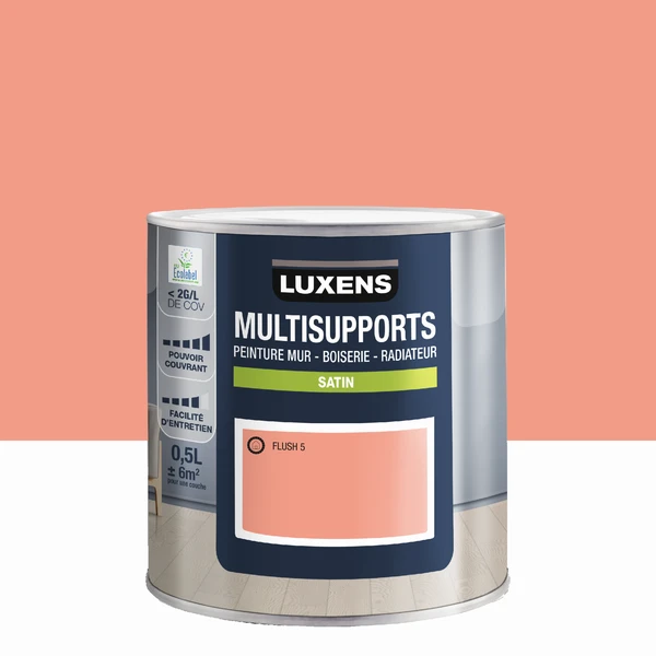 Peinture mur, boiserie, radiateur flush 5 satin LUXENS , 0.5l