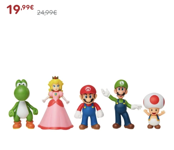 Super Mario - Coffret 5 Figurines Mario Et Ses Amis 6 cm