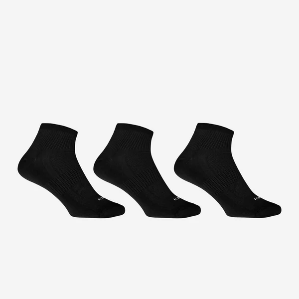 CHAUSSETTES DE RUNNING RUN100 NOIRES x3