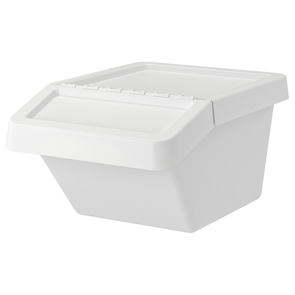 SORTERA Conteneur déchets avec couvercle - blanc 37 l