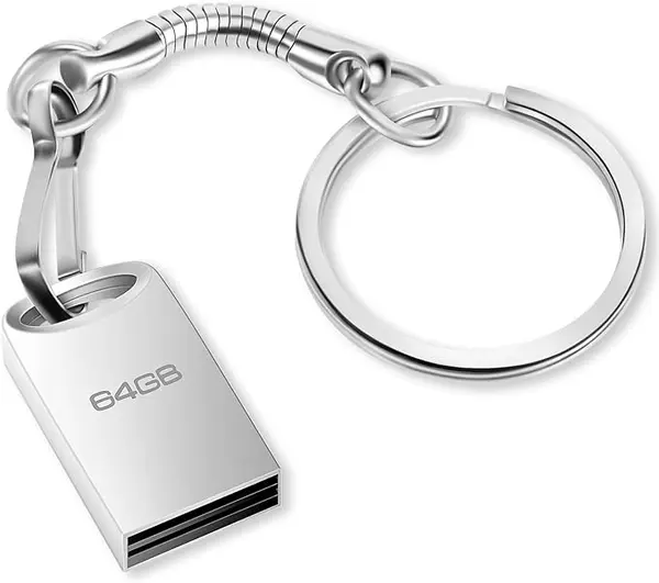 Clé USB 64Go, Métal Drive USB 2.0 64Go Thumb Flash Drive Imperméable Mini Pen Drive Portable Memory Stick pour Ordinateur Portable/PC/Smart TV/Stockage de données Externe (Argent)