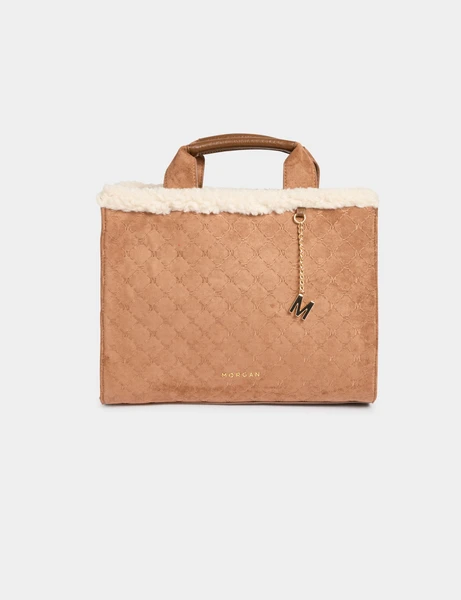 Sac suédine monogram camel femme
